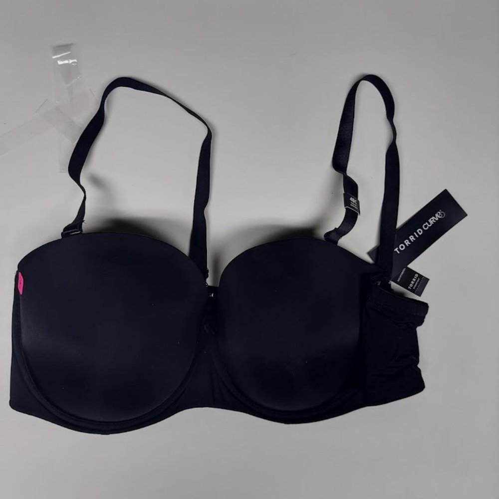 NWT Torrid Womens  Multiway Adjustable Padded Black Bra - Plus size 48C